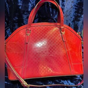 Gucci Red Microguccissima Shoulder Bag COMES WITH A COA